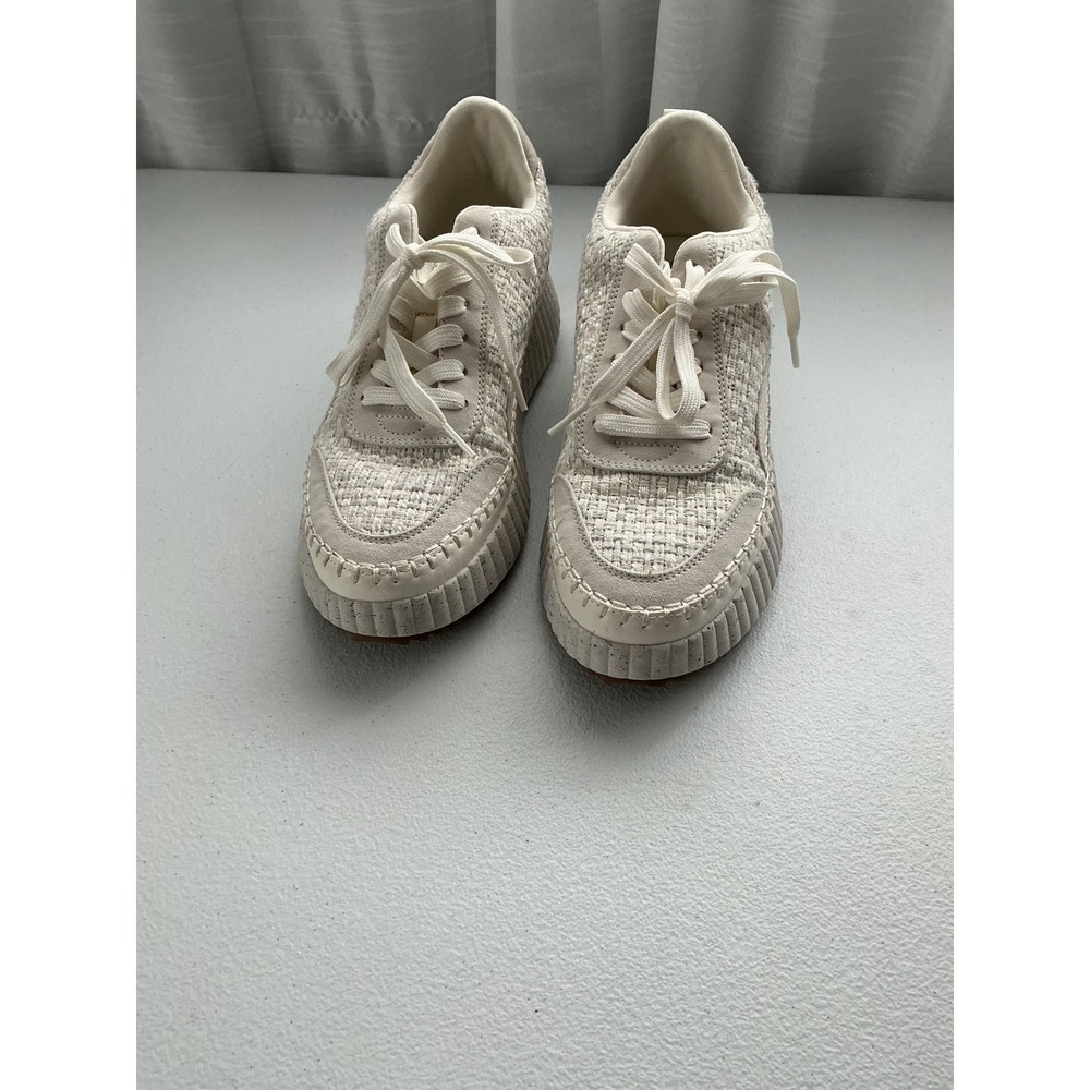 Universal Thread Women's White Tweed Lace‎ Up Platform Sneakers Size 10